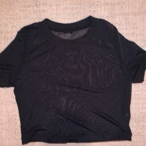 black mesh top
